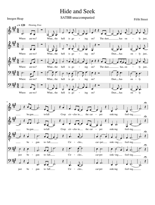 Hide and Seek - Imogen Heap SATBB A Capella