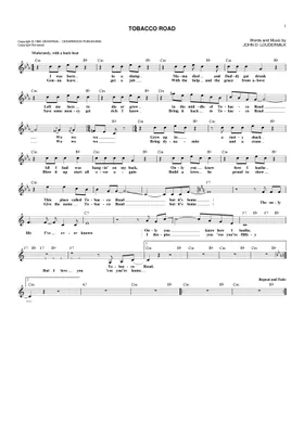 tobacco road lyrics - JioSaavn Tobacco Road THE NASHVILLE TEENS