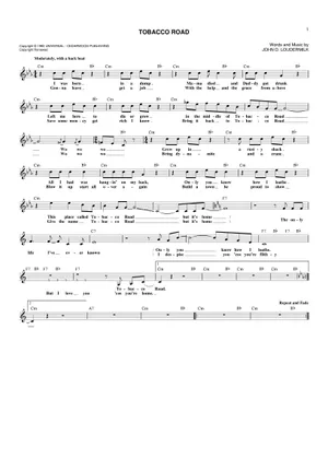 chords tobacco road The Easiest Blues Song in the Universe (Tobacco Road) tobacco road lyrics tobacco road