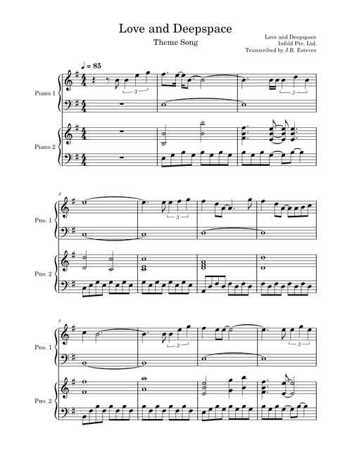 DeepPurple,Best,bandscore楽譜 Love and Deepspace sheet music by J.R. Esteves | Play, print, and
