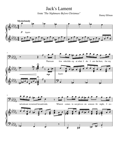 Jack's Lament from "the Nightmare Before Christmas"