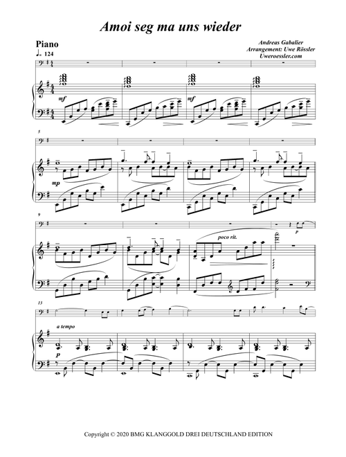 Amoi Seg' Ma Uns Wieder (Arr. Uwe Roessler / Rössler / Rassler) - Anthony Christopher Britten (Cello and Piano)