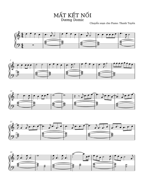 Mất kết nối – Dương domic [EASY piano version]