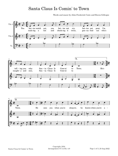Santa Claus Is Coming to Town – John Frederick Coots