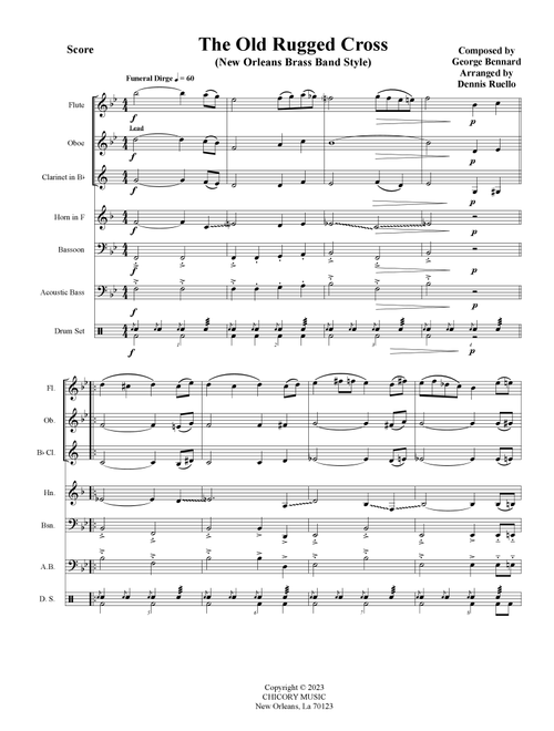 The Old Rugged Cross - In the New Orleans Brass Band Style for Woodwind Quintet - Intermediate (Arr. Dennis Ruello) - Funeral Hymn (Woodwind Ensemble)