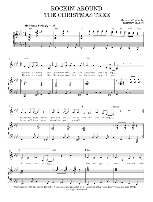 Rockin' Around The Christmas Tree - LeAnn Rimes, Toby Keith (Piano Vocal)