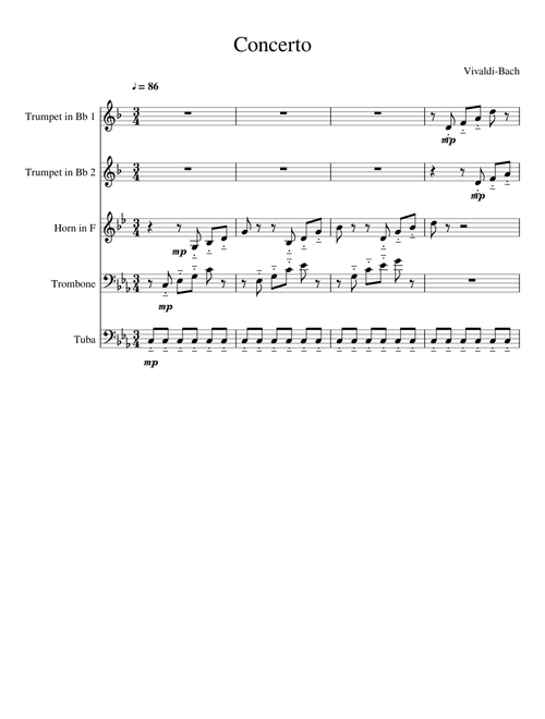 Vivaldi-Bach Concerto for brass quintet (Finished! 5/20/16)