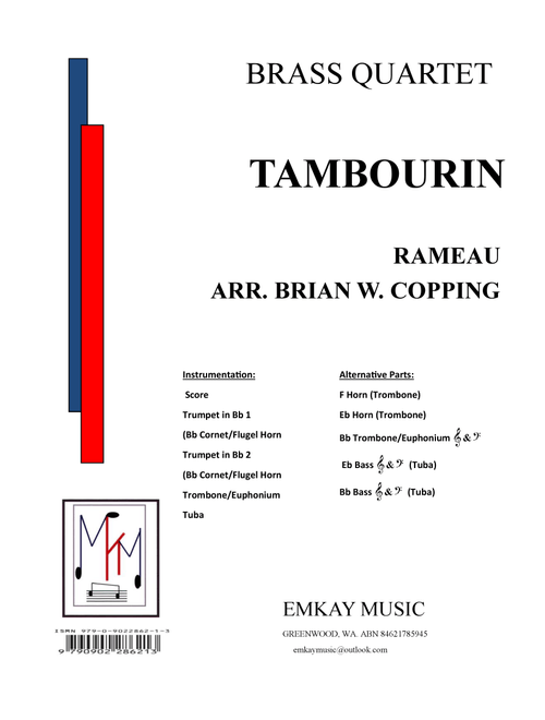 TAMBOURIN - BRASS - QUARTET (Arr. BRIAN W. COPPING) - Rameau (Brass Ensemble)