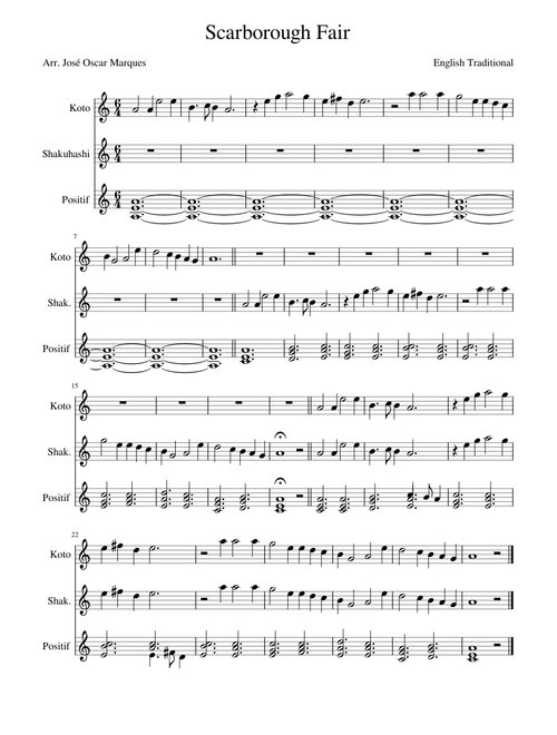 Traditional: Scarborough Fair, for Japanese instruments