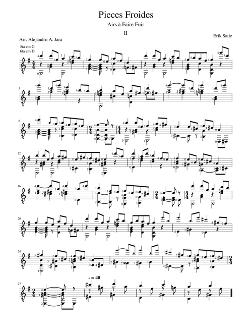 Pieces Foides: Airs à Faire Fuir II - Arr. violão