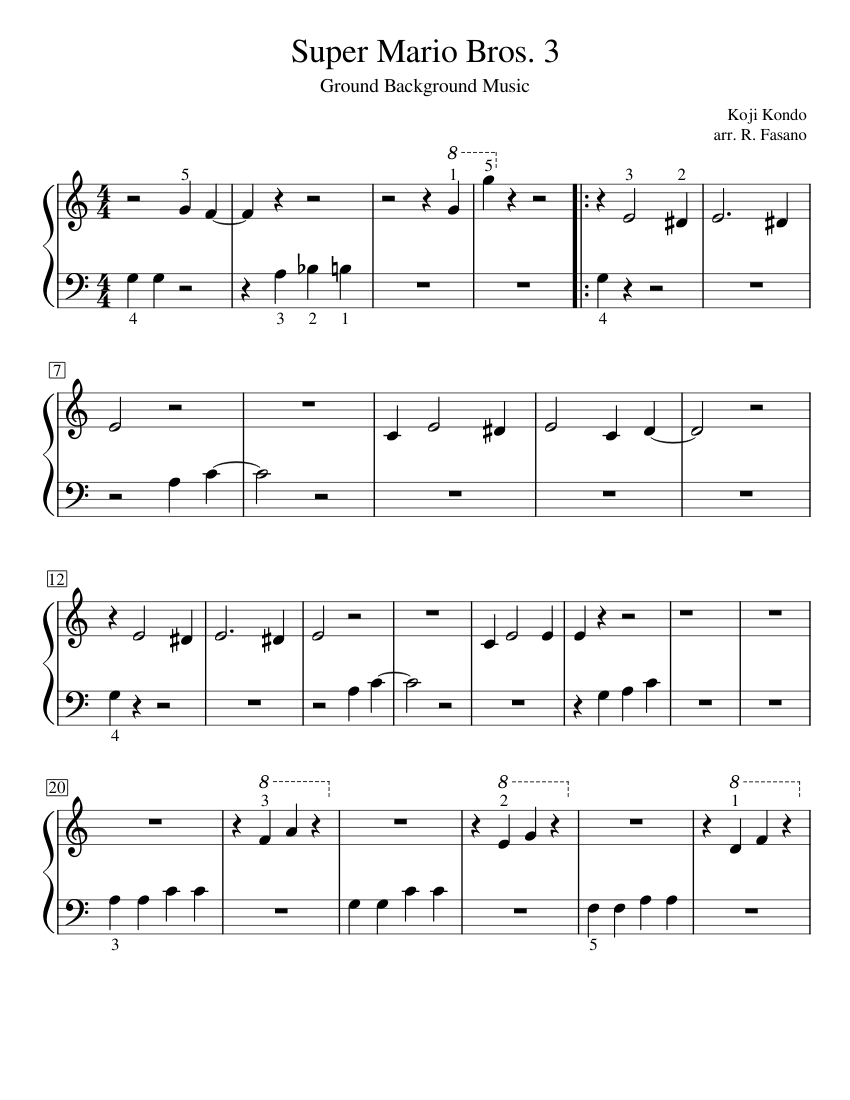 Super Mario Bros Sheet Music for Piano (Solo) easy | MuseScore.com