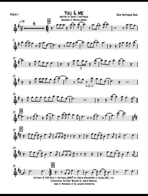 You & Me (Arr. Benton Wedge) - Dave Matthews Band (String Quartet)