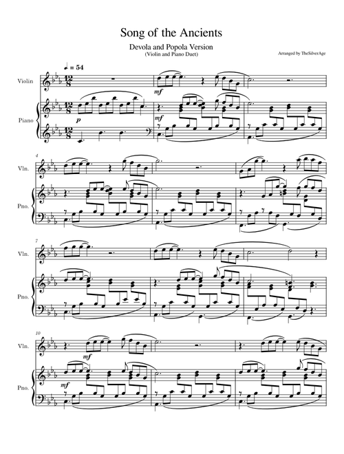 Song of the Ancients - Popola and Devola Ver. (Violin and Piano Duet) (Condensed)