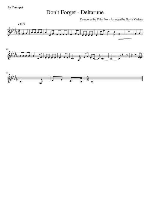 Don't Forget - Deltarune (Trumpet ver.)