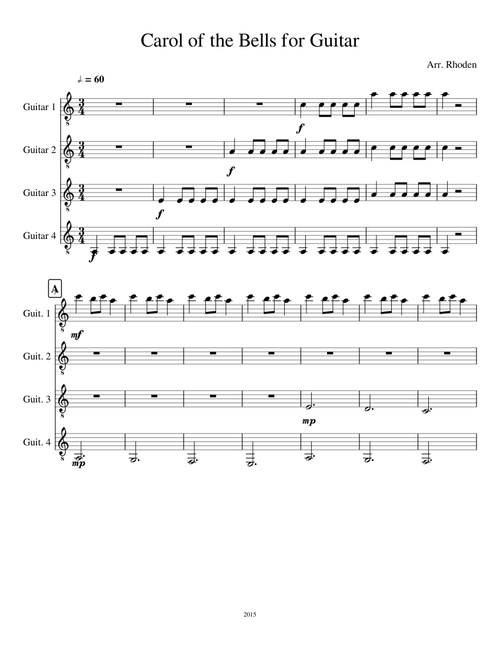 Carol of the Bells for Guitar