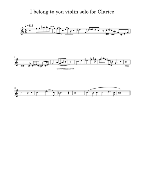 I Belong to You Violin for Clarice