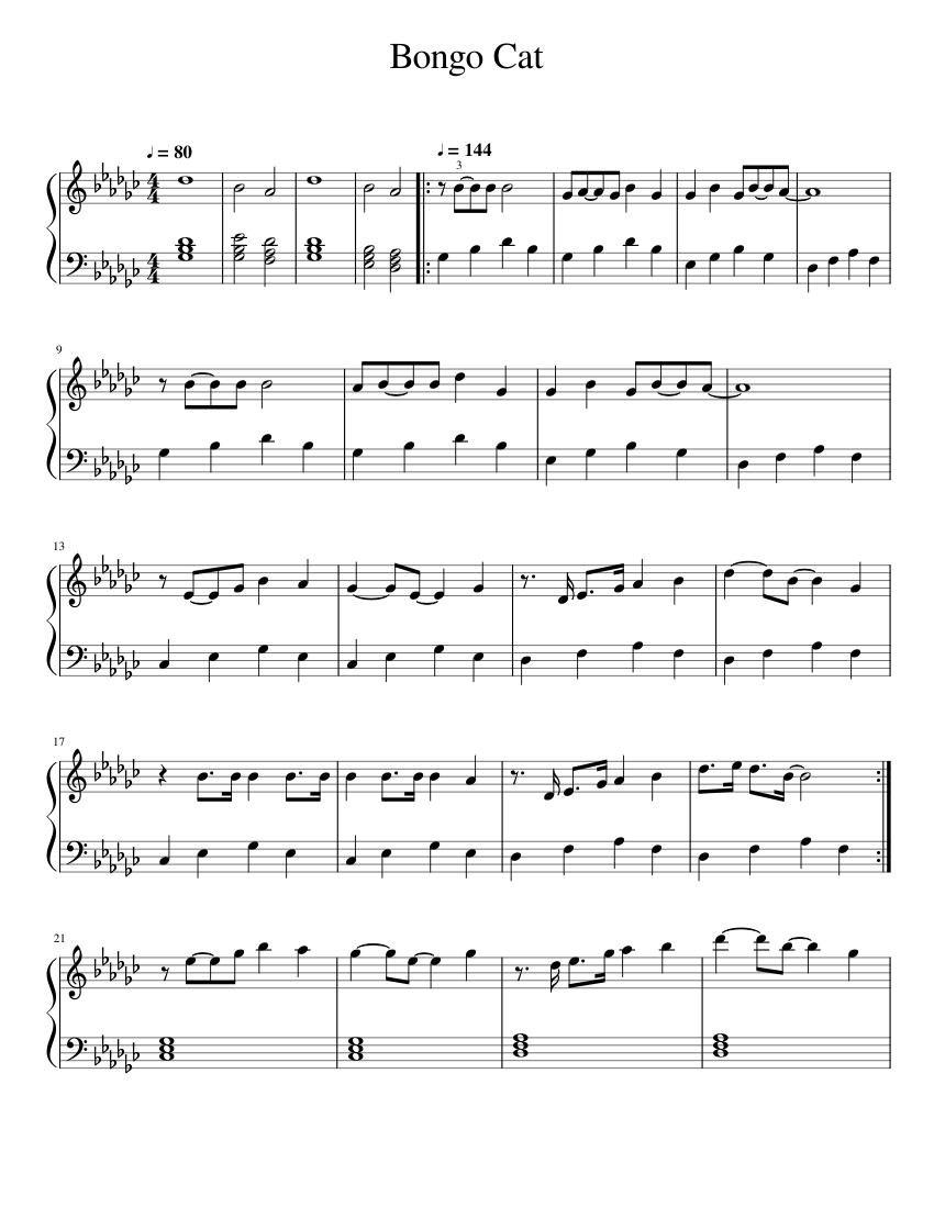 bongo-cat-sheet-music-for-piano-solo-easy-musescore