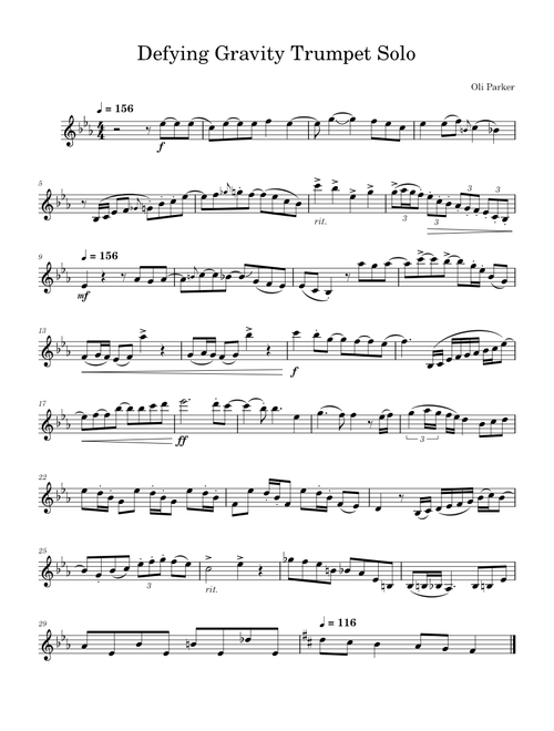 What if Defying Gravity had a trumpet solo – Oli Parker