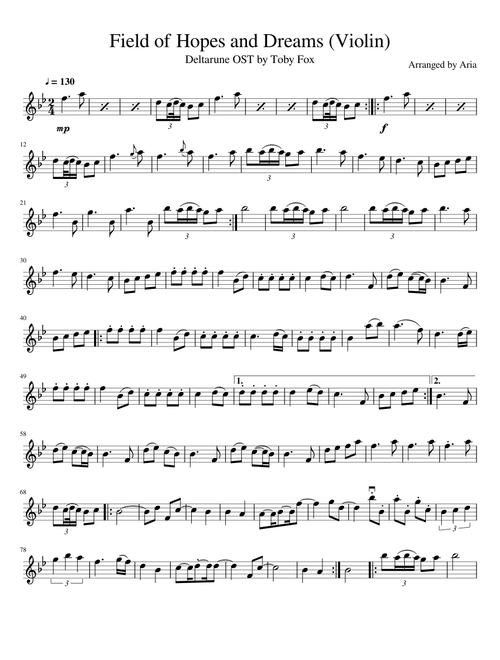 Field of Hopes and Dreams for Violin (Deltarune OST)