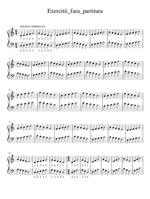 Exercitii fara partitura