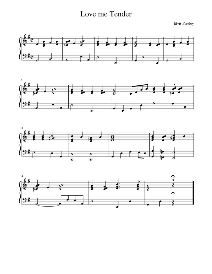 Love me Tender Sheet music for Piano (Solo) Easy | Musescore.com