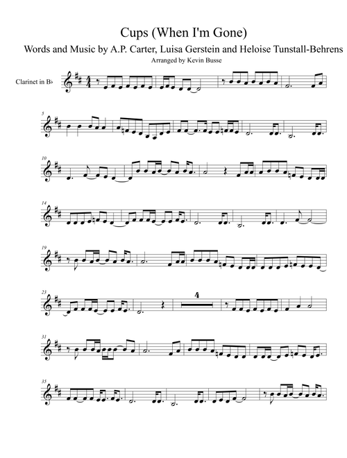 Cups (When I'm Gone) (Arr. Kevin Busse) - Anna Kendrick (Clarinet Solo)