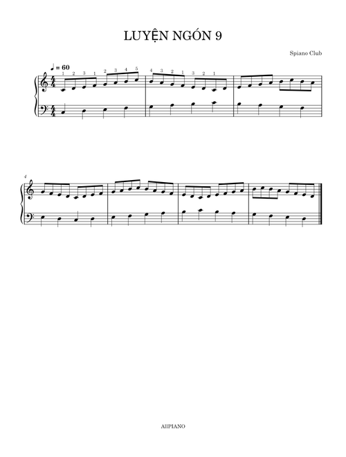 Luyện Ngón 9 - Tempo60
