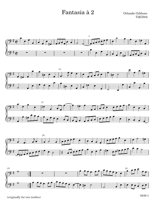 Fantasia à 2 - Orlando Gibbons