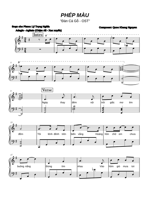 PHÉP MÀU – SHEET PIANO