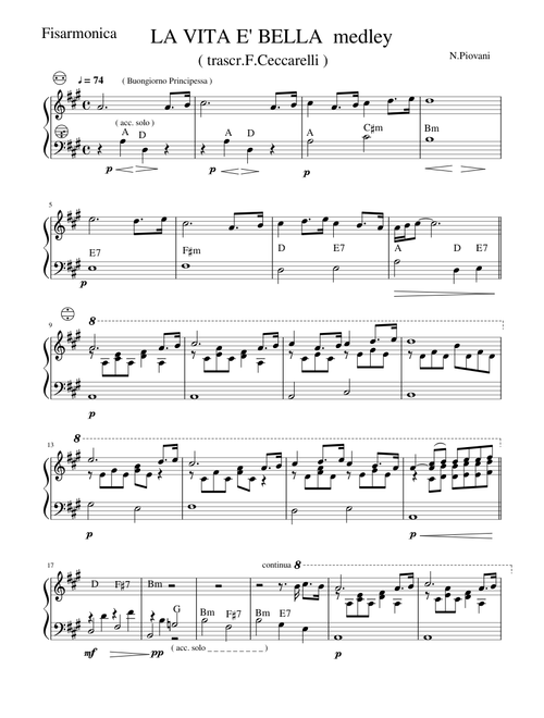 La Vita E' Bella – Nicola Piovani LA VITA E' BELLA   medley Fisarmonica