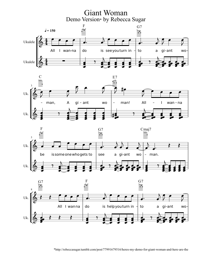 Ceder el paso En particular puesto Rebecca Sugar - Giant Woman (Demo Version) Sheet music for Ukulele (Mixed Duet) | Musescore.com Ceder el paso En particular puesto Rebecca Sugar - Giant Woman (Demo Version) Sheet music for Ukulele (Mixed Duet) | Musescore.com