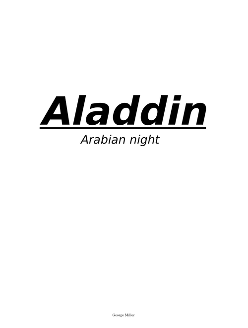 Aladdin – Misc Soundtrack
