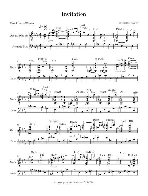 Invitation - Bronislaw Kaper, Paul Francis Webster