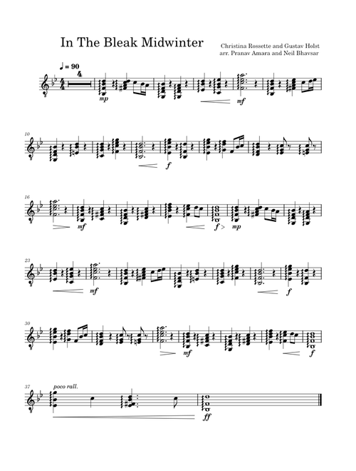 In the bleak midwinter – Gustav Holst Guitar Solo