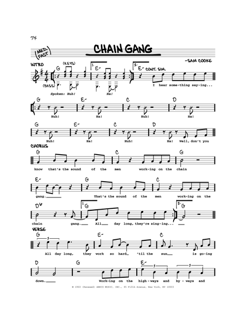 Chain Gang - Sam Cooke (Real Book - Melody-Chords)