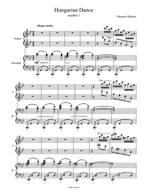 Brahms - Hungarian Dance 1 (piano 4 hands)
