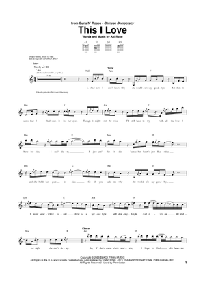 Play Official version of Chinese democracy Sheet Music by Guns N