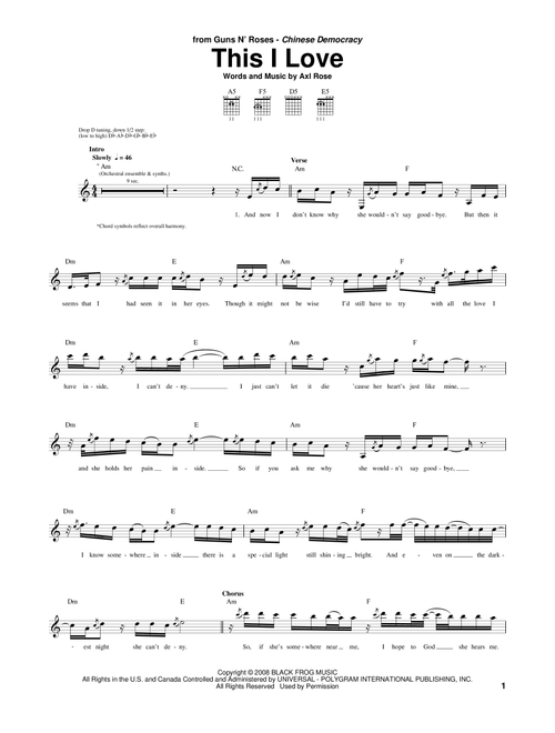 This I Love - Guns N' Roses (Guitar Tab)