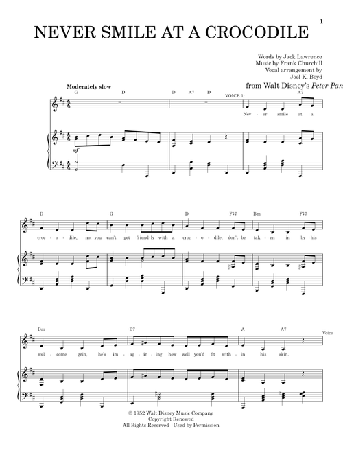 Never Smile At A Crocodile - Jack Lawrence, Frank Churchill, Joel K Boyd (Vocal Duet)