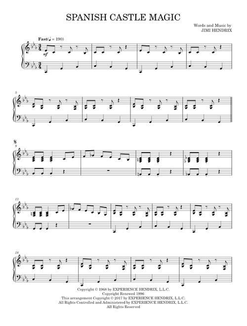 Spanish castle magic - Jimi Hendrix (Piano Solo)