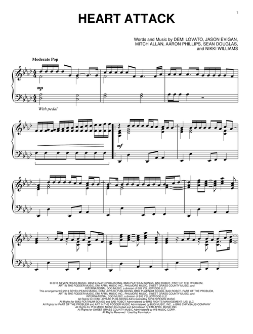 Heart Attack - Demi Lovato (Piano Solo)