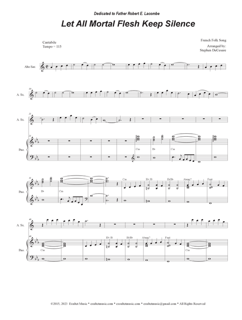Let All Mortal Flesh Keep Silence (Alto Saxophone and Piano) (Arr. Stephen DeCesare) (Alto Sax and Piano)