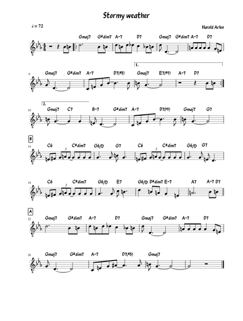 Stormy Weather - Harold Arlen and Ted Koehler