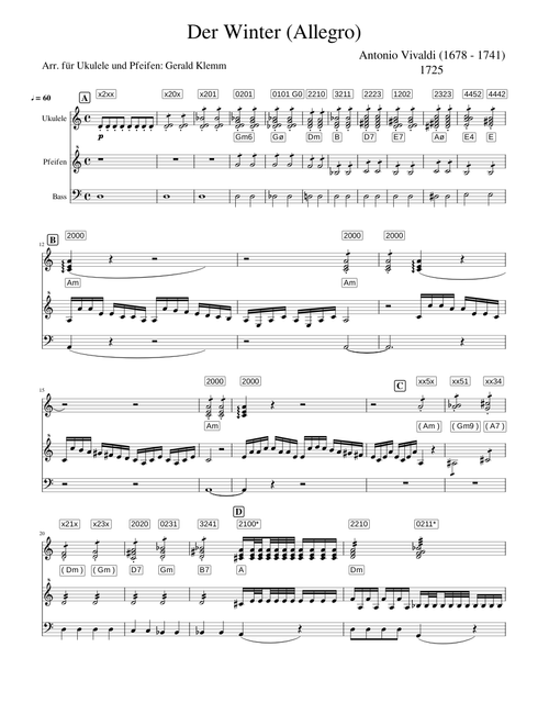 Antonio Vivaldi - Winter (Allegro) (Ukulele)