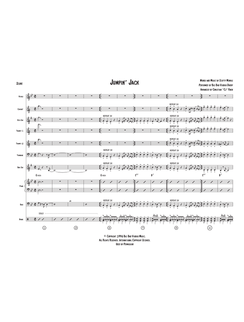 Jumpin' Jack (Arr. Christian Rhen) - Big Bad Voodoo Daddy (Piano-Vocal-Guitar)