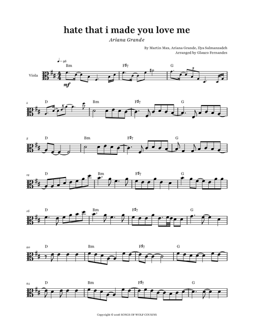 Hate That I Made You Love Me (Arr. Glauco Fernandes) - Ariana Grande, Martin Max, Ilya Salmanzadeh (Viola Solo)