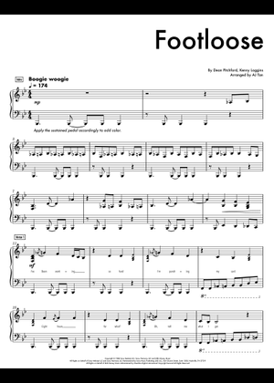 Footloose Sheet Music with Chords for Piano (Solo) easy