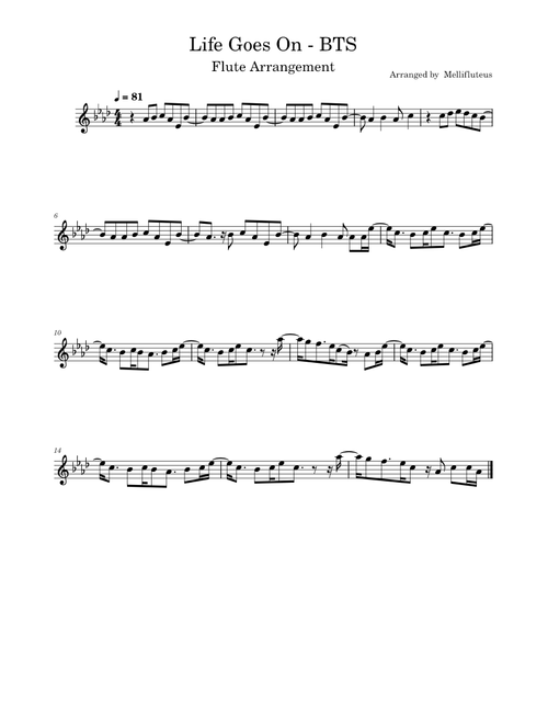 Life Goes On - BTS (Flute Arrangement)