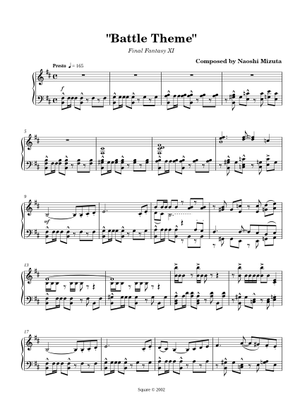Final Fantasy XI - Battle Theme Sheet Music for Piano (Solo