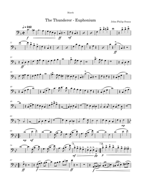 The Thunderer – John Philip Sousa Euphonium part